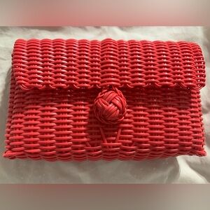 Lilley Line Pink Clutch Handbag Purse Plastic Handcrafted